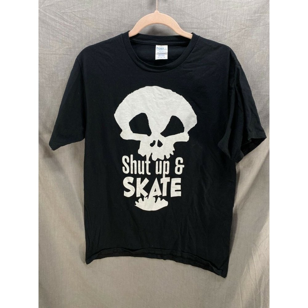 Shut Up And Skate‎ Shirt Adult Medium Black Short Sleeve Pullover Tee Mens
